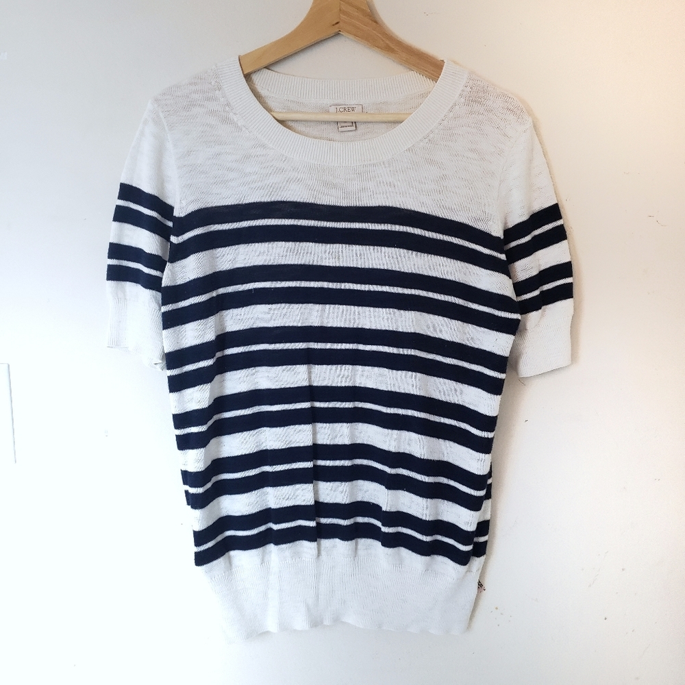 J. Crew Sweaters short sleeves white/blue L ⭐